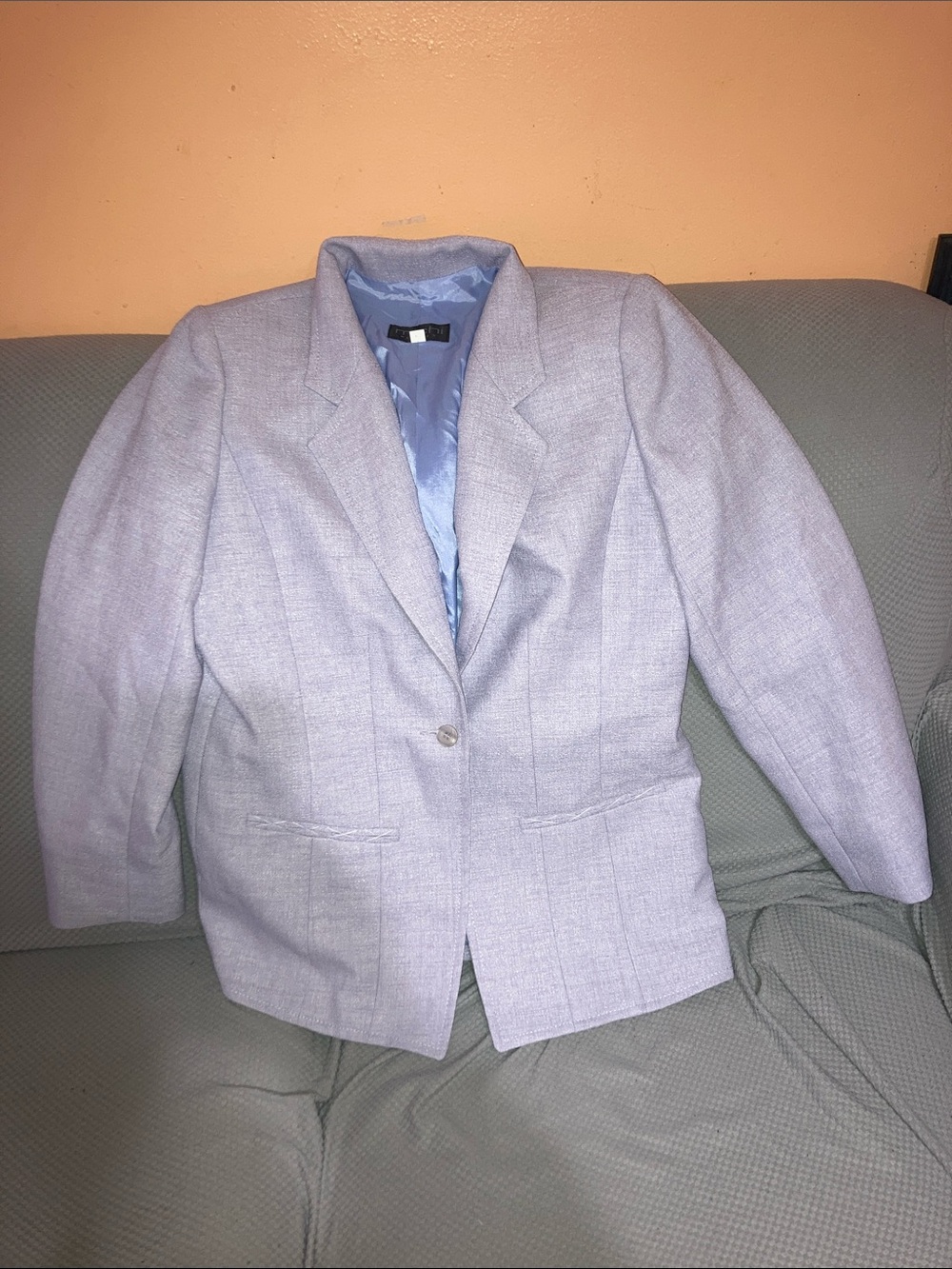 MICHI Petites Lavender Blazer with Light Blue Lining
